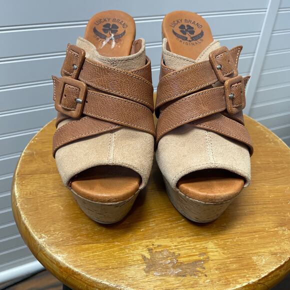 Lucky Brand Latrice Wedge Sandals with Open Toe - Picture 4 of 14